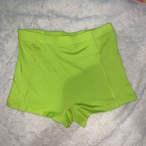 BCG lime volleyball spandex shorts